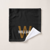 Elegant Black &White Monogram name (Gant de toilette)