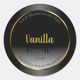 Elegant Black White Ombre Product Label Gold Lijst