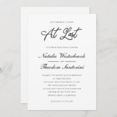 Elegant Black White op onze bruiloft Kaart (Voorkant / Achterkant)