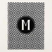 Elegant Black & White Patterned Monogrammed Modern Planner (Voorkant)