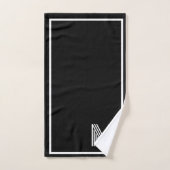Elegant Black &white Personalized Monogram  (Serviette à main)