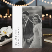 Elegant Black & White Photo  Wedding Invitation 