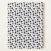 Elegant Black White Polka Dot Pattern Planner (Achterkant)