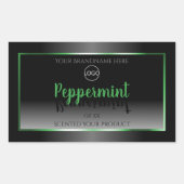 Elegant Black White Product Label Green Lijst Logo (Voorkant)