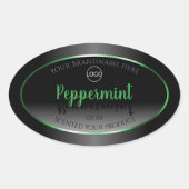 Elegant Black White Product Label Green Lijst Logo (Voorkant)