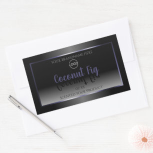 Elegant Black White Product Labels Blue Lijst Logo