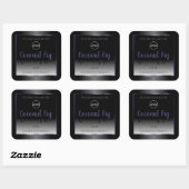 Elegant Black White Product Labels Blue Lijst Logo (Vel)