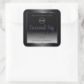 Elegant Black White Product Labels Blue Lijst Logo (Tas)