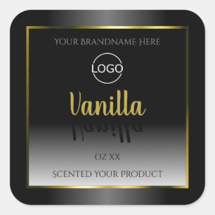 Elegant Black White Product Labels Gold Lijst Logo