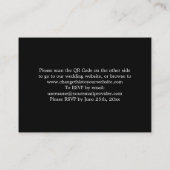 Elegant Black White QR Code Website RSVP Card Informatiekaartje (Achterkant)