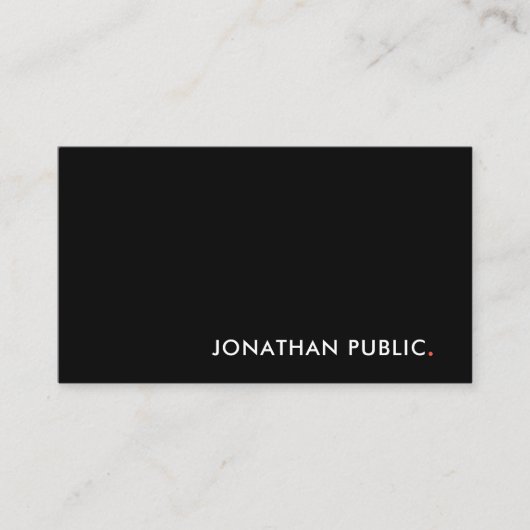 Elegant Black White Red Modern Clean Sjabloon Cool Visitekaartje (Voorkant)