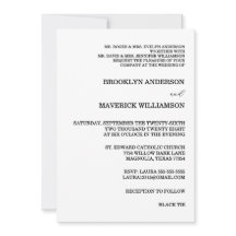 Elegant Black & White Rose Wedding Invitation