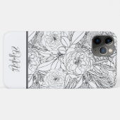Elegant Black White Rozen en Marigold Flowers Case-Mate iPhone Case (Achterkant (horizontaal))