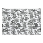 Elegant Black White Rustic Horses Toile Kussensloop (Achterkant-Rechts)