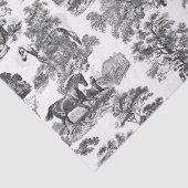 Elegant Black White Rustic Horses Toile Tissuepapier (Detail)