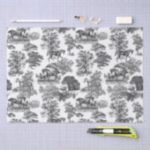 Elegant Black White Rustic Horses Toile Tissuepapier (Craft)