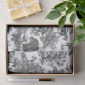 Elegant Black White Rustic Horses Toile Tissuepapier (Geschenk)