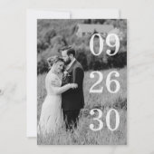 Elegant Black & White Save The Date Photo (Devant)