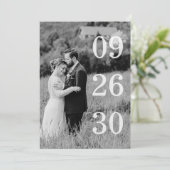 Elegant Black & White Save The Date Photo (Debout devant)