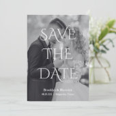 Elegant Black & White Save The Date Photo (Staand voorkant)