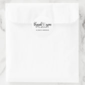 Elegant Black White Script Hartelijk dank Ronde Sticker (Tas)