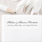 Elegant Black White script kalligraphy bruiloft Etiket (Insitu)