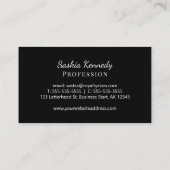 Elegant Black White Script Professional Monogram Visitekaartje (Achterkant)