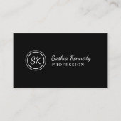 Elegant Black White Script Professional Monogram Visitekaartje (Voorkant)