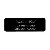 Elegant Black White Script Return Address Label (Voorkant)
