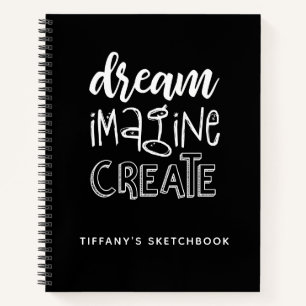 Elegant Black White Sketchbook Notitieboek