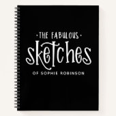 Elegant Black White Sketchbook Notitieboek (Voorkant)