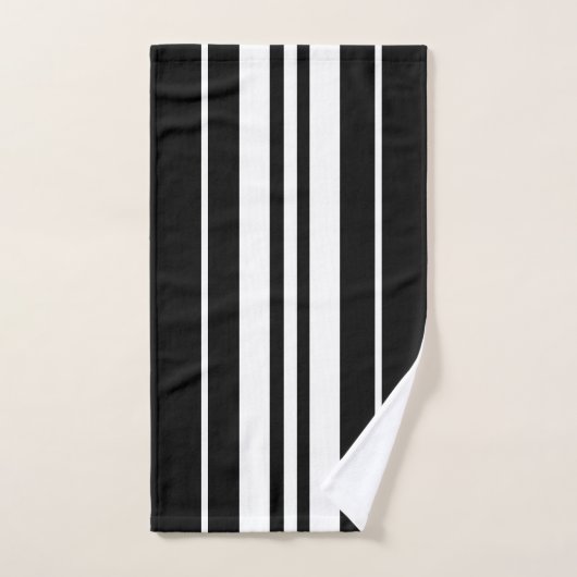 Elegant Black &White Stripes Pattern  (Serviette à main)