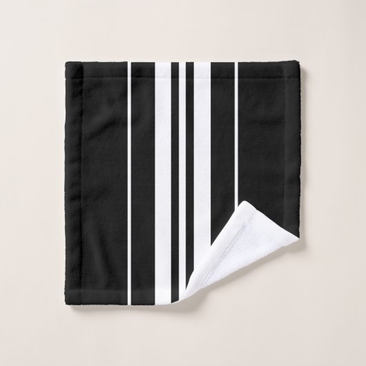 Elegant Black &White Stripes Pattern  (Gant de toilette)