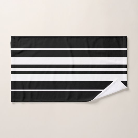 Elegant Black &White Stripes Pattern  (Serviette à main)