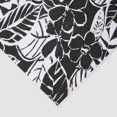 Elegant Black & White Stylized Flowers & Foliage Tissuepapier (Detail)
