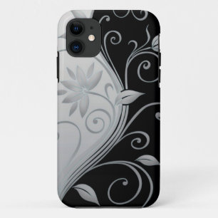 Elegant Black & White Swirl iPhone Case