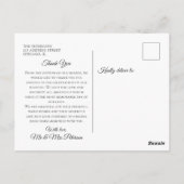 Elegant  Black White Toile Deer Briefkaart (Achterkant)