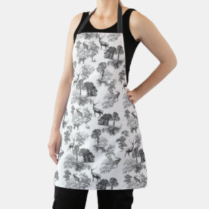 Elegant  Black White Toile Deer in Woodland Schort