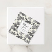 Elegant  Black White Toile Deer Pattern Bedankjes Labels (In situ)