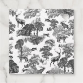 Elegant  Black White Toile Deer Pattern Bedankjes Labels (Achterkant)