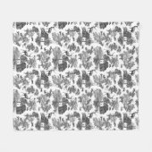 Elegant  Black White Toile Deer Pattern Fleece Deken (Voorkant (Horizontaal))