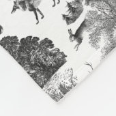 Elegant  Black White Toile Deer Pattern Fleece Deken (Hoek)