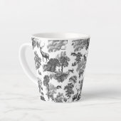 Elegant  Black White Toile Deer Pattern Latte Mok (Linkerhoek)