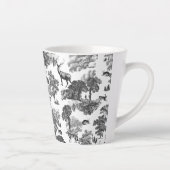 Elegant  Black White Toile Deer Pattern Latte Mok (Rechts)