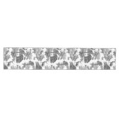 Elegant  Black White Toile Deer Pattern Medium Tafelloper (Horizontaal)