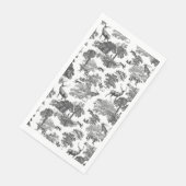 Elegant  Black White Toile Deer Pattern Servet (Hoek)