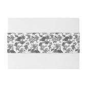 Elegant  Black White Toile Deer Pattern Uitnodigingen Wikkel (Achterkant Voorbeeld)
