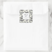 Elegant  Black White Toile Deer Pattern Vierkante Sticker (Tas)
