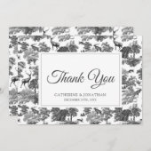 Elegant  Black White Toile Deer Save The Date (Voorkant / Achterkant)