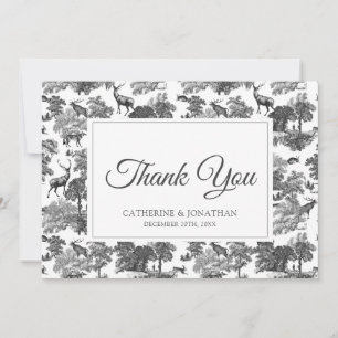 Elegant  Black White Toile Deer Save The Date